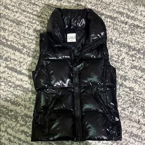 SAM. Shiny Black Kids Puffer Vest